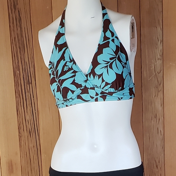 Liquid Blue Other - Liquid Blue Hawaiian Tropical Halter Bikini Top